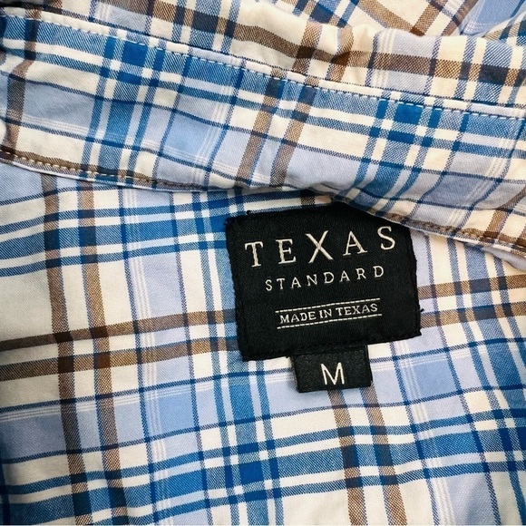 Texas Standard Plaid Button Up Long Sleeve Shirt. Made in Texas! Size Medium. - Picture 10 of 11